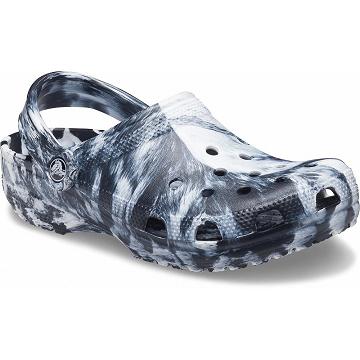 Zuecos Crocs Classic Marbled Hombre Negros | Mexico 0788ILHS